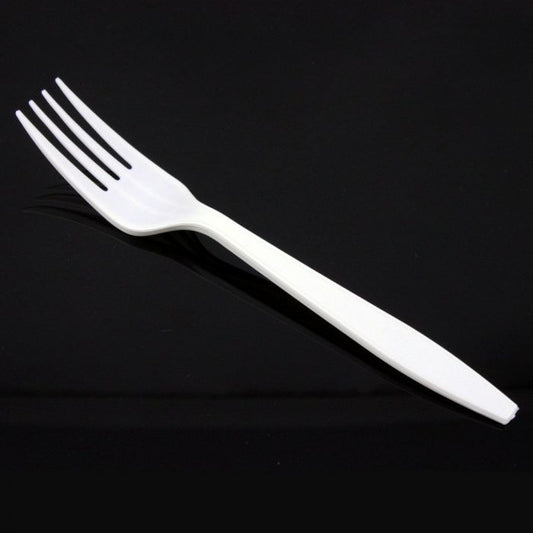 1000ct – 6" White Plastic Forks | Medium-Weight, Disposable Cutlery for Takeout, Catering & Events