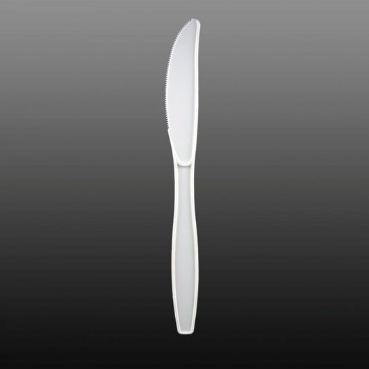 1000ct – 6" White Plastic Knives | Medium-Weight, Disposable Cutlery for Takeout, Catering & Events