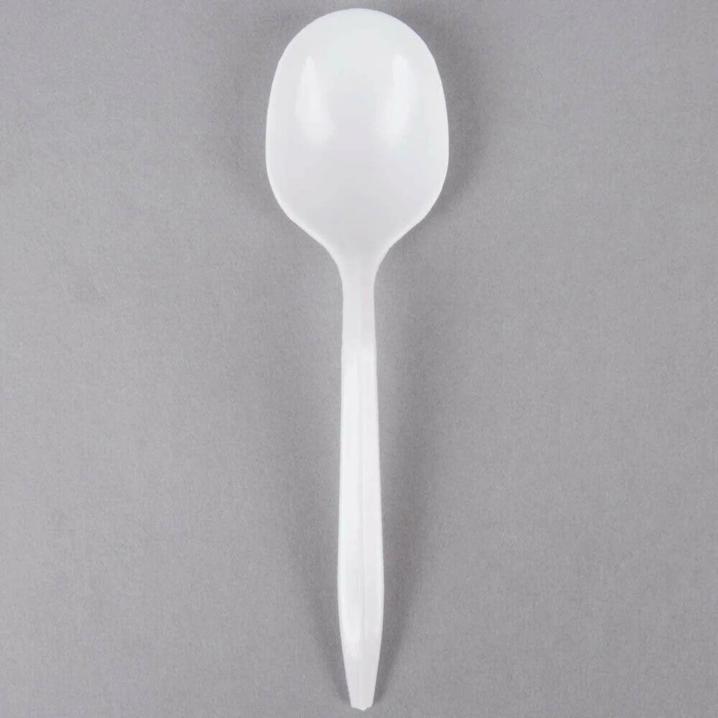 1000ct – 6" White Plastic Soup Spoons | Medium-Weight, Disposable Cutlery for Soups, Stews & Takeout