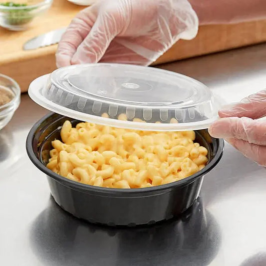 [150 Ct ] 32oz Black Plastic Food Containers with Lids – Microwave &amp; Freezer Safe, BPA-Free (Bulk Packs Available)