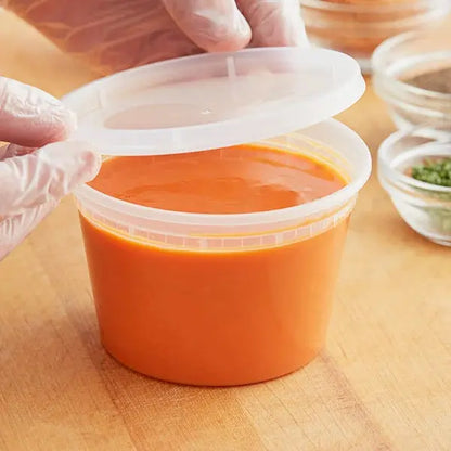 500ct – 16oz Translucent Deli Containers with Lids | BPA-Free, Leak-Resistant, Microwave & Freezer Safe (Bulk Pack)