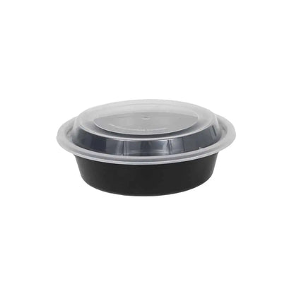 24 oz Black Containers with lids (150 pcs) - T&S DISTRIBUTOR