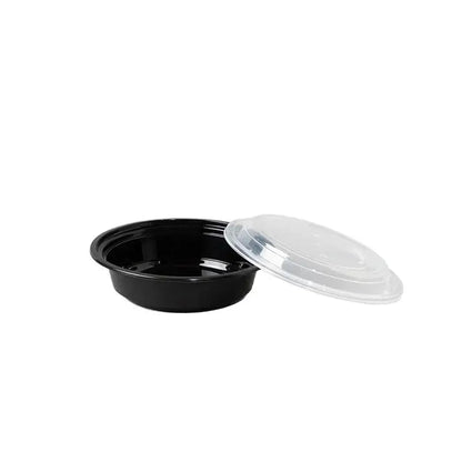 24 oz Black Containers with lids (150 pcs) - T&S DISTRIBUTOR