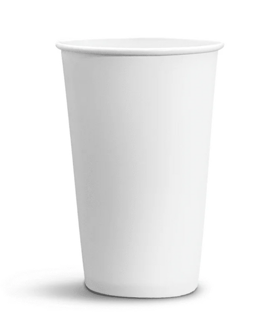 1000ct – 16oz White Paper Hot Cups | Insulated, Disposable Coffee Cups for Takeout, Cafés &amp; Events